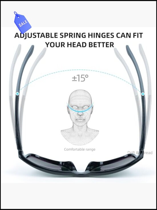 Square Unisex Sunglasses Corning Glass UV400 Polarized Nylon Spring Hinge main image 7